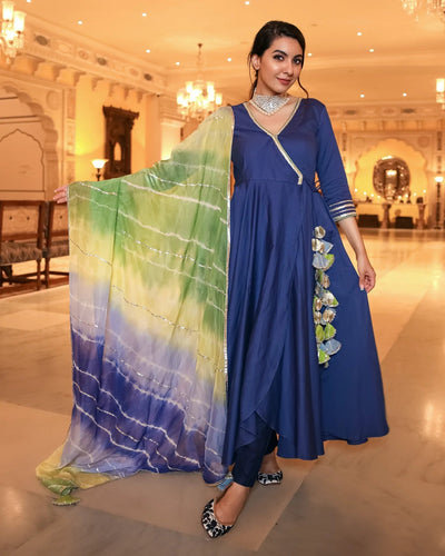 Ocean Rush Leheriya Gotapatti Organza Dupatta