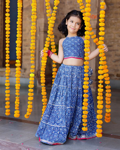 Moana Handblock Cotton Lehenga Set