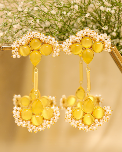 Cyber Yellow Handcrafted Earrings