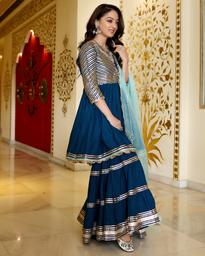 Royale Blue Gotapatti Suit Set