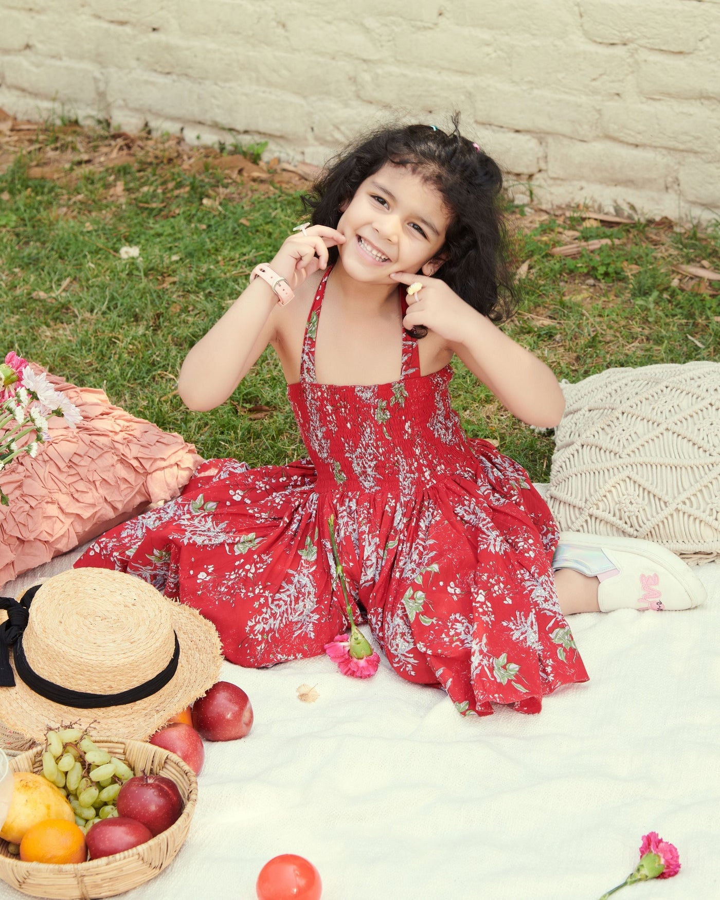 Cherry Pie Smocked Cotton Dress