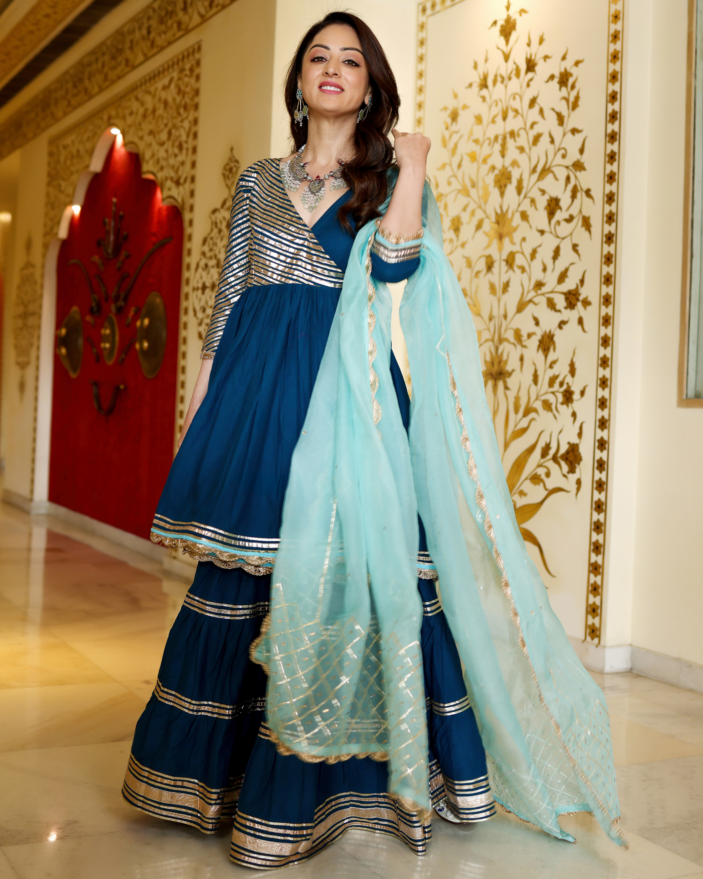 Royale Blue Gotapatti Suit Set