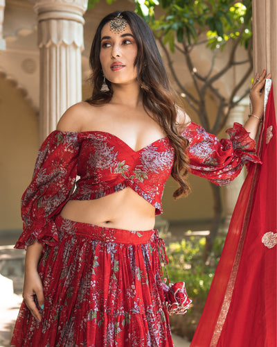 Maahina Chanderi Lehenga Set