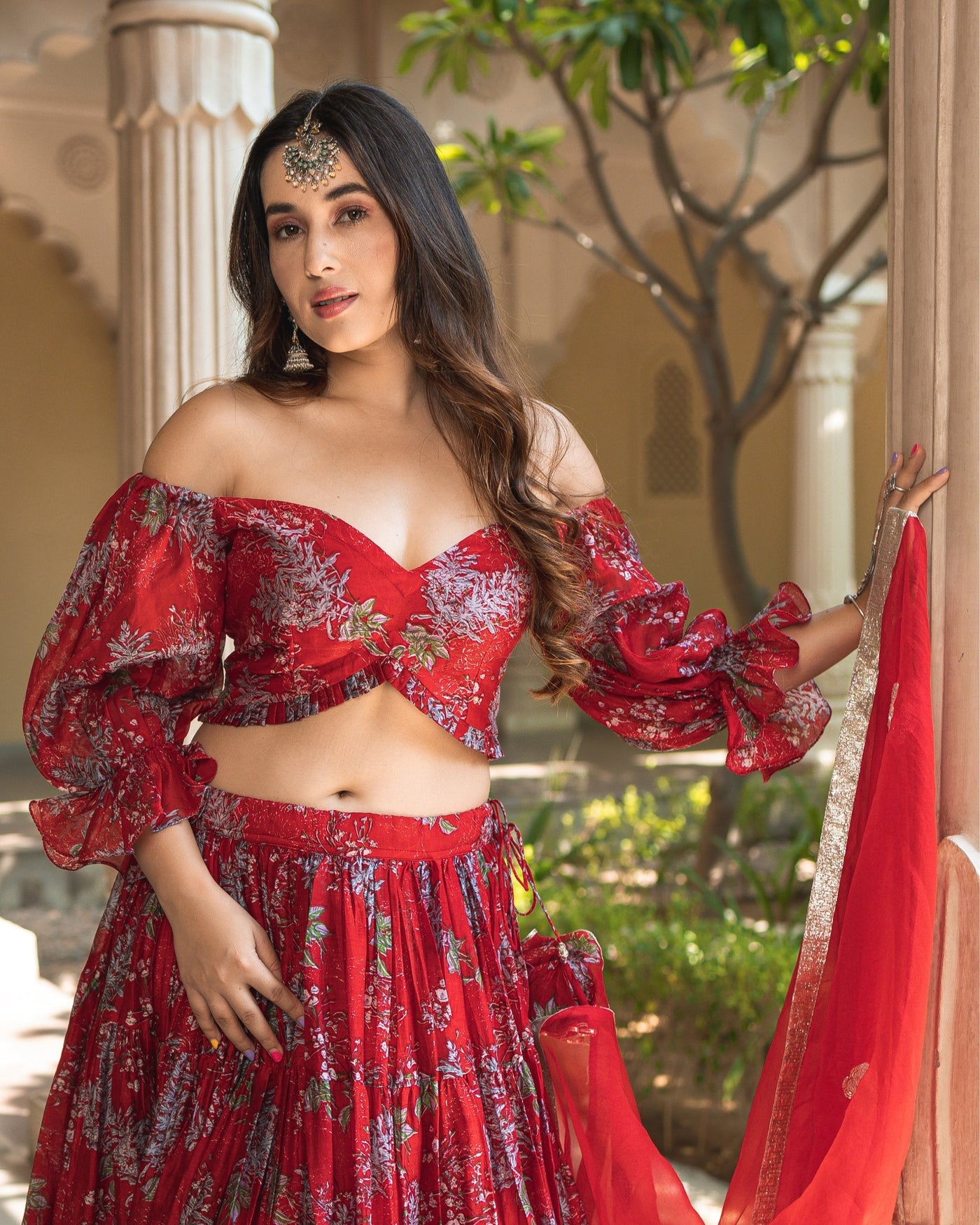 Maahina Chanderi Lehenga Set