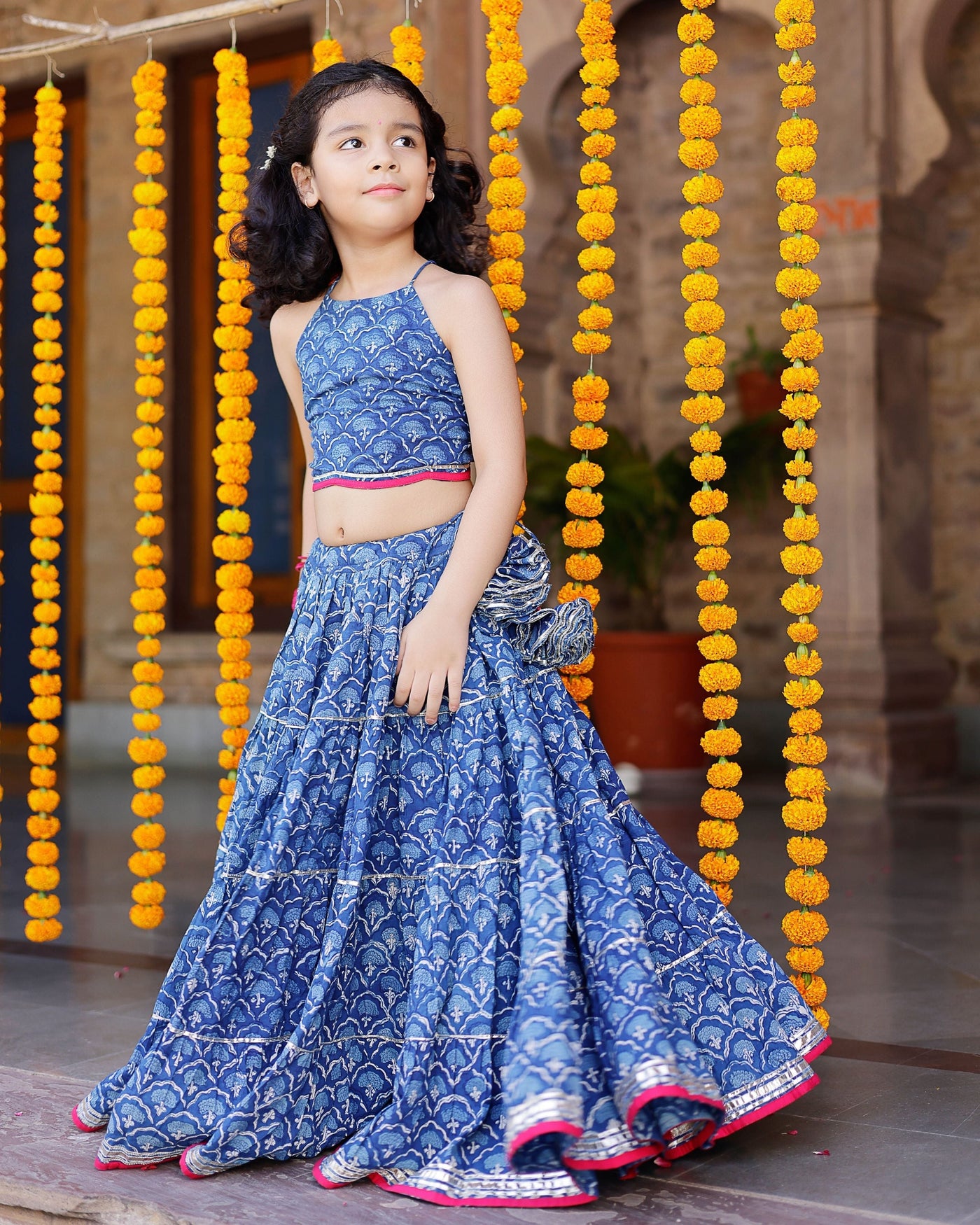 Moana Handblock Cotton Lehenga Set