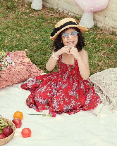 Cherry Pie Smocked Cotton Dress