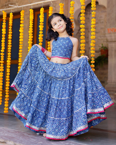 Moana Handblock Cotton Lehenga Set