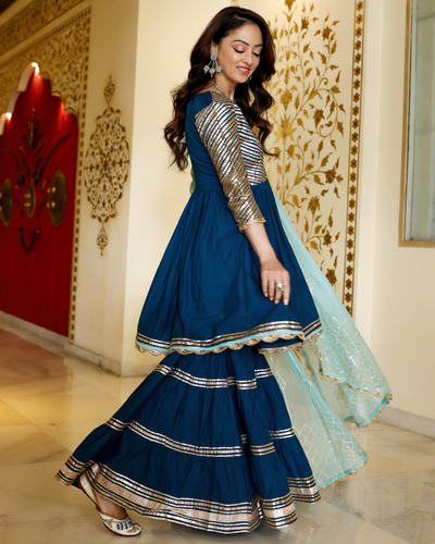 Royale Blue Gotapatti Suit Set