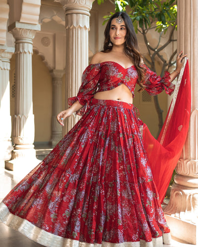 Maahina Chanderi Lehenga Set