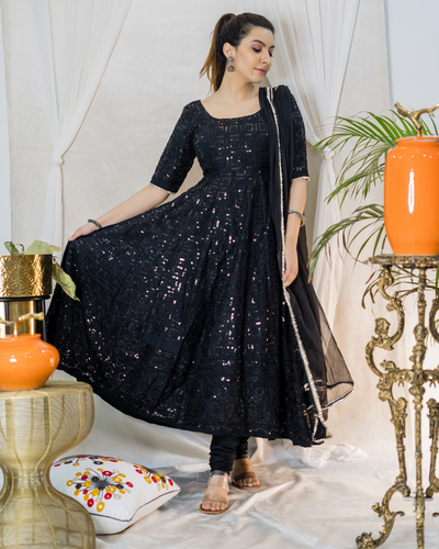 Blackbird Chikankari Anarkali Set