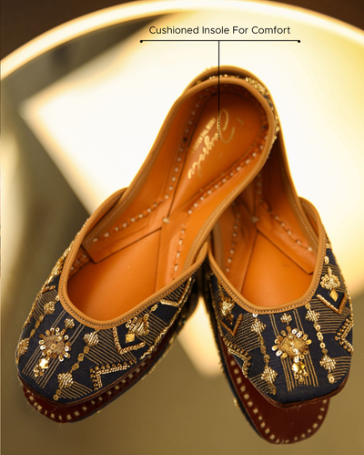 Elite Blue Handcrafted Jutti