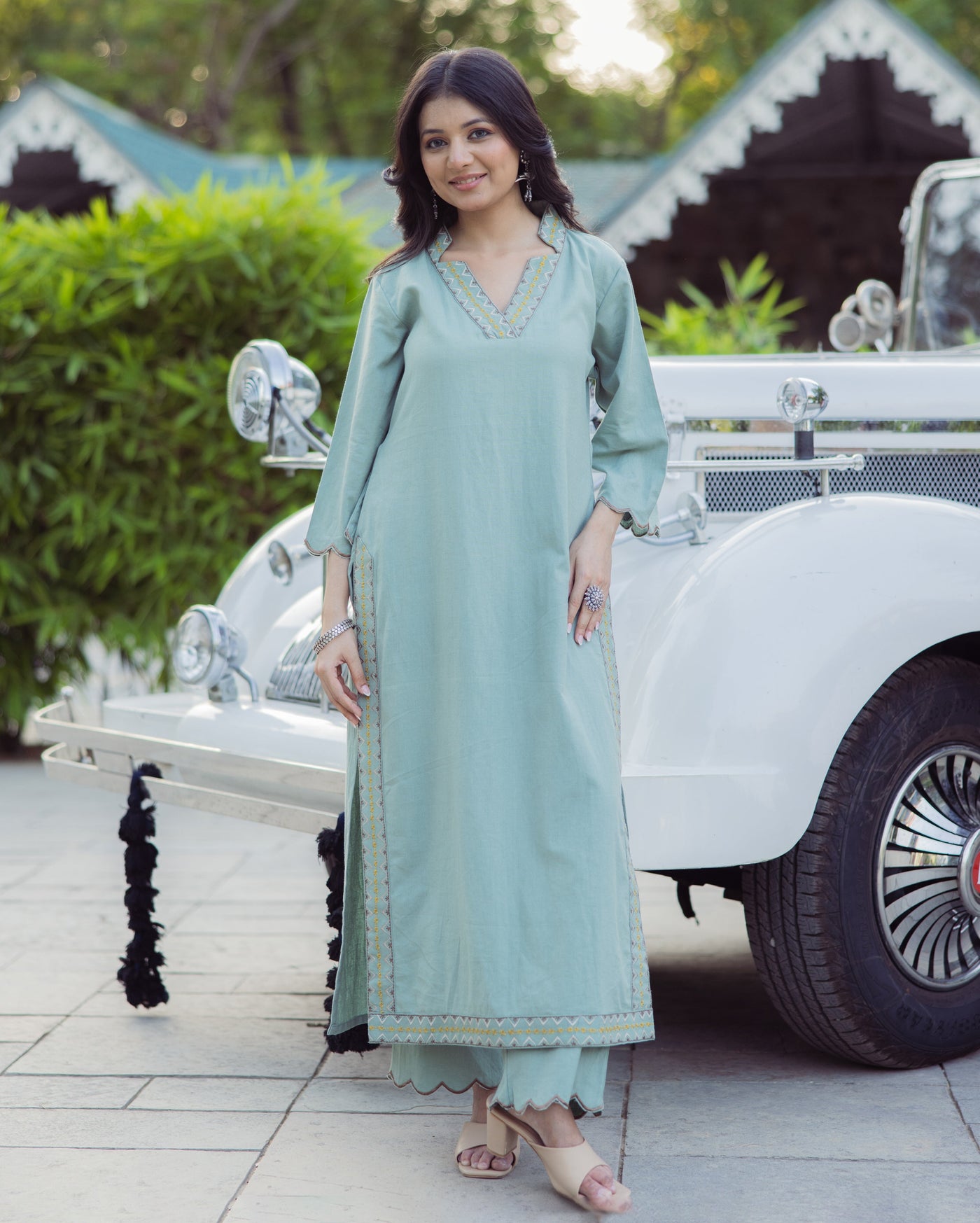 Harmony Green Embroidered Flex Kurta Set