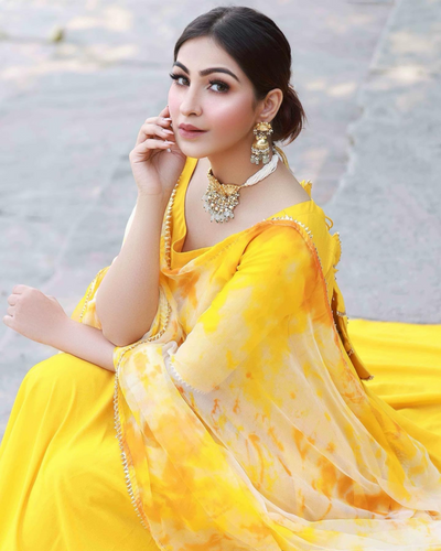 Pansy Yellow Shibori Suit Set
