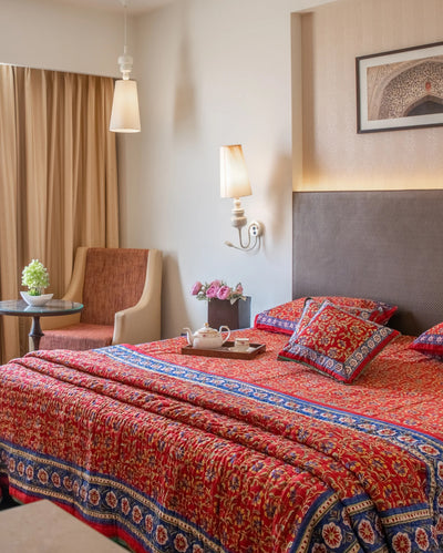 Rojo Handblock Printed Bedding Set