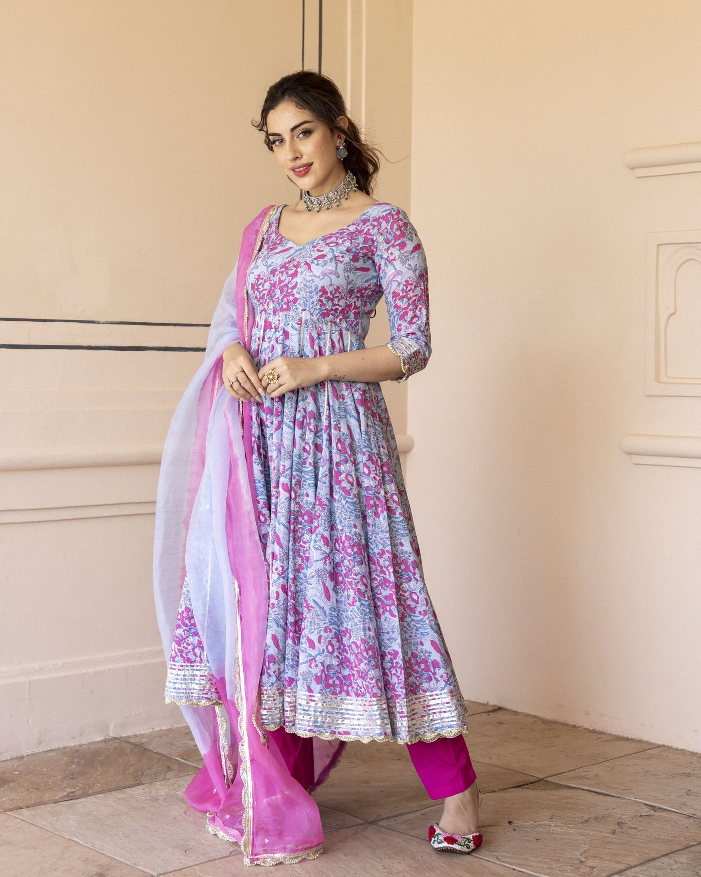 Siria Cotton Anarkali Suit Set