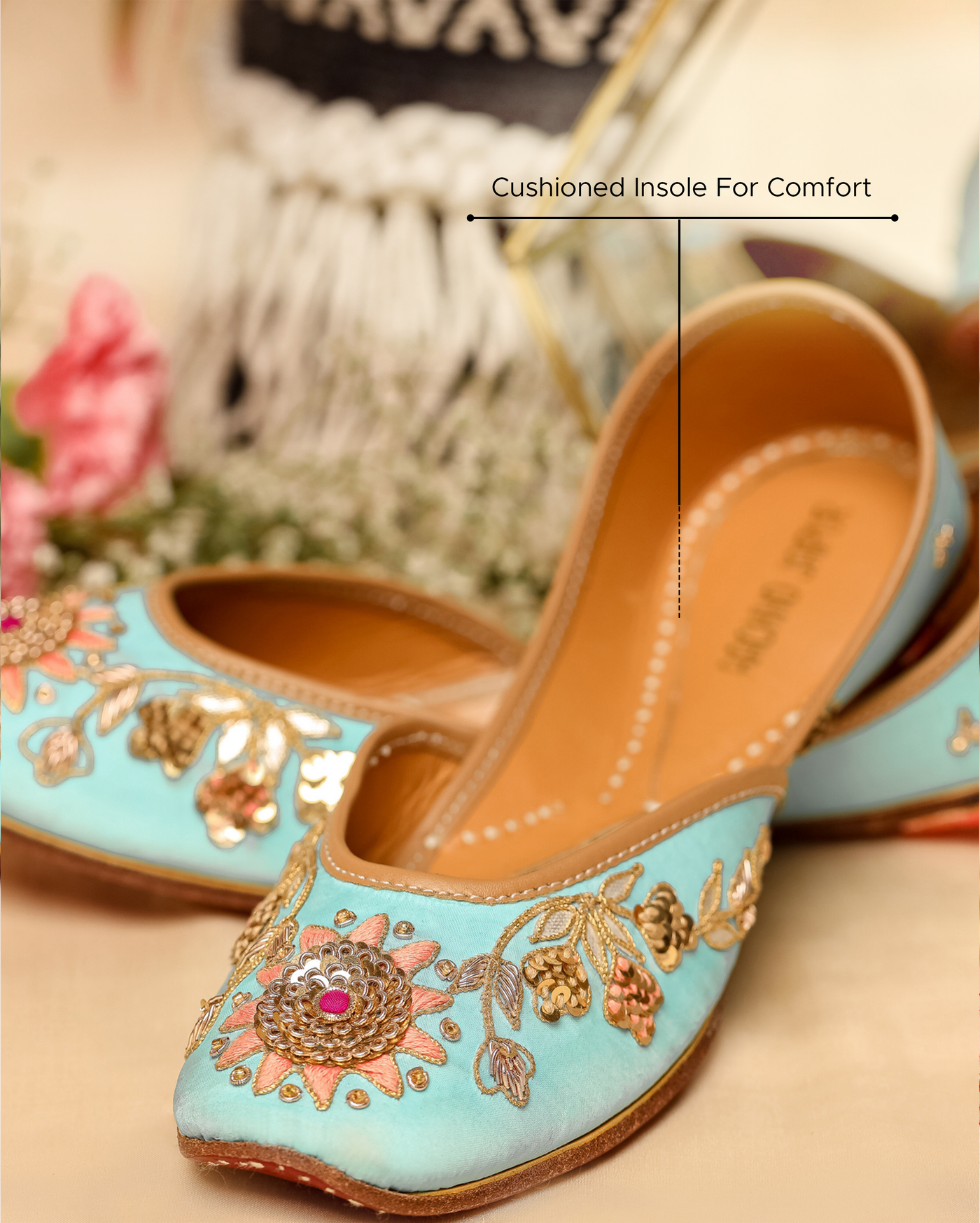 Blue Strobe Handcrafted Jutti
