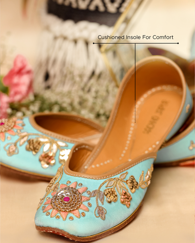 Blue Strobe Handcrafted Jutti