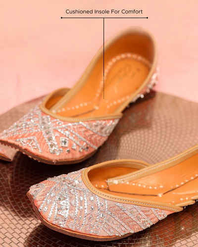 Peach Sprinkle Handcrafted Jutti