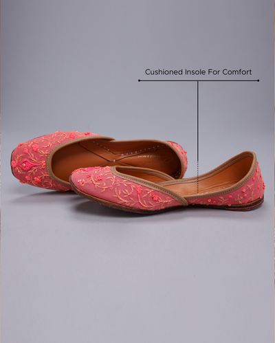 Tinsel Pink Handcrafted Jutti