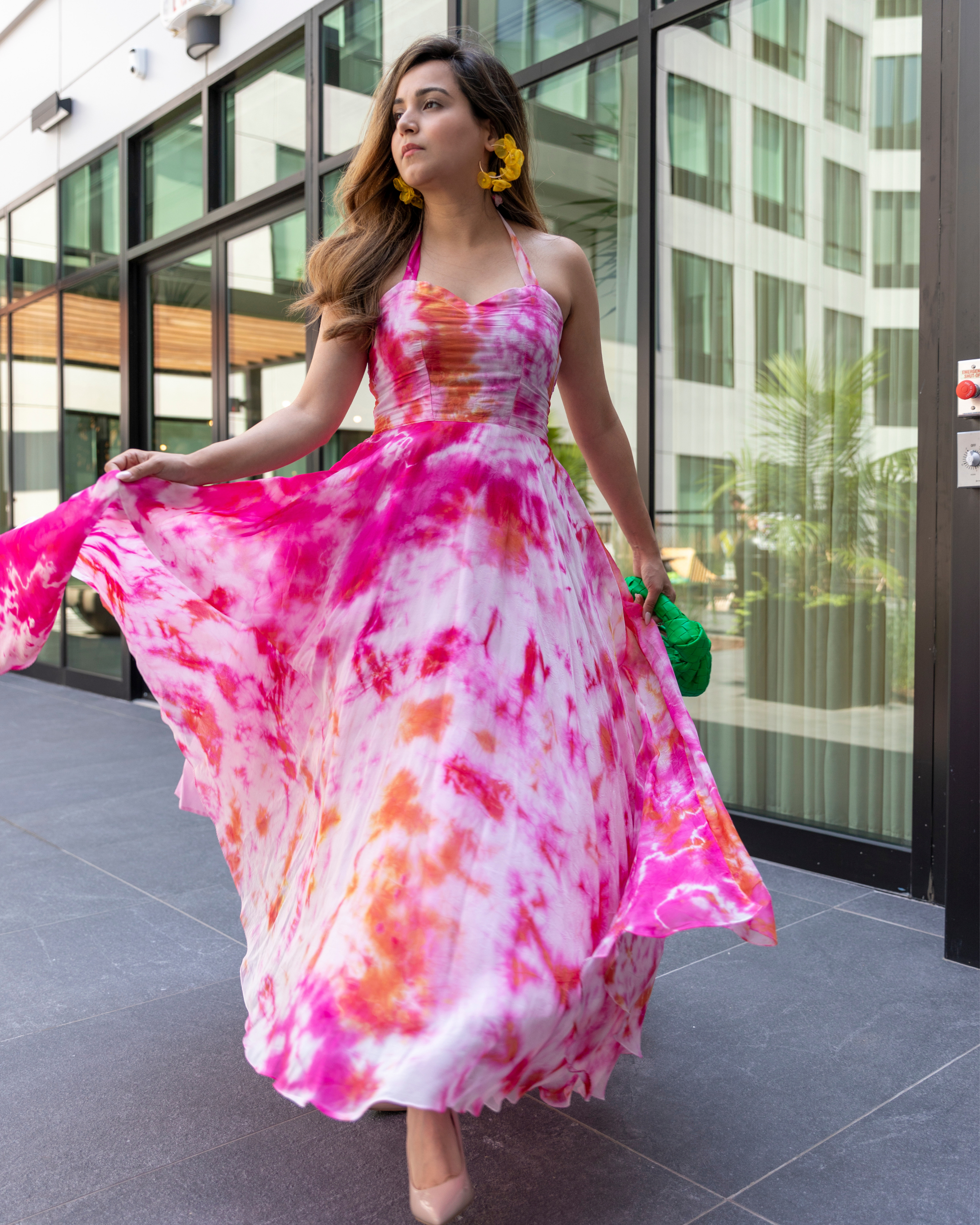 Pink Marshmello Tie & Dye Organza Dress Pink Marshmello Tie & Dye Organza Dress