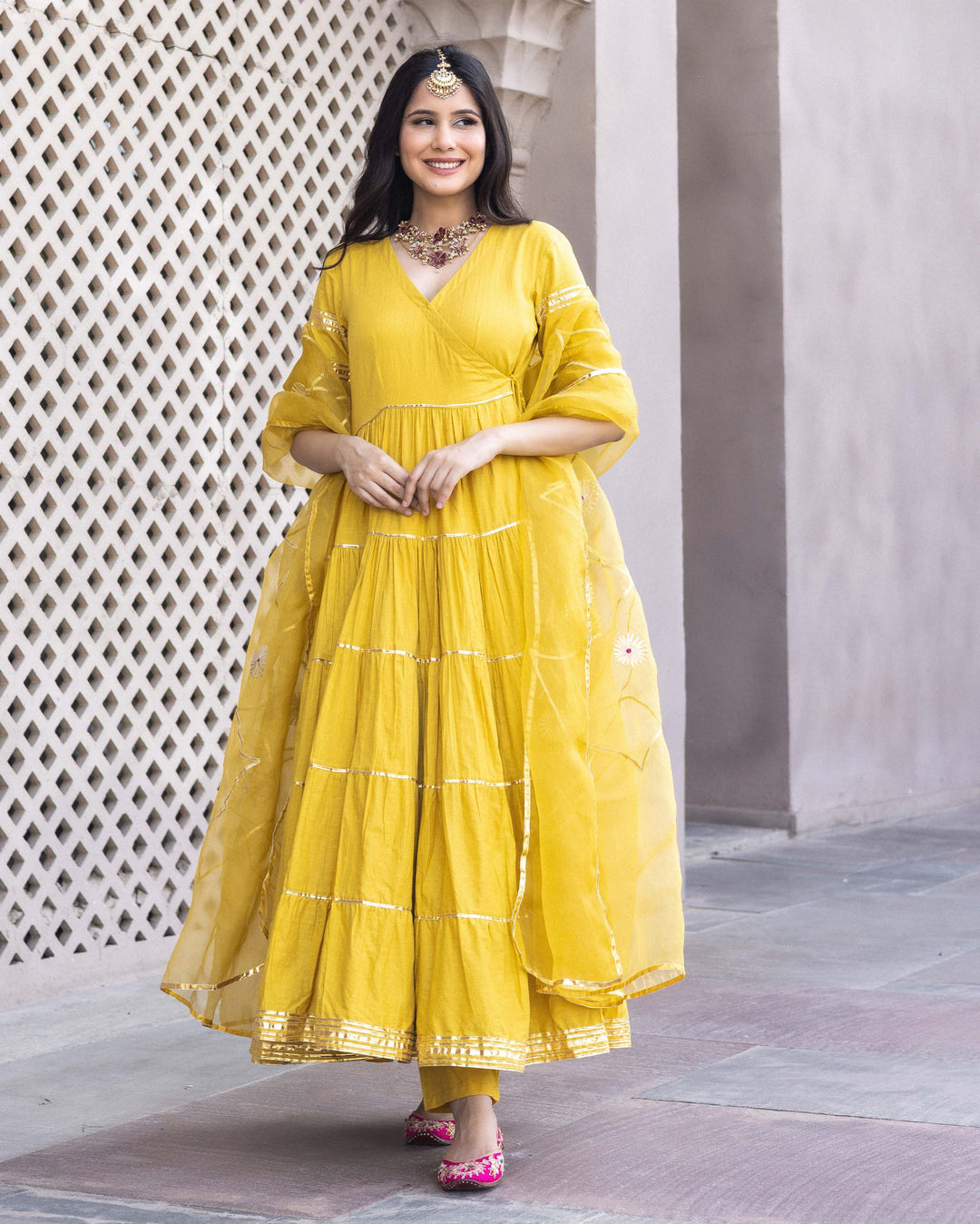 white christmas dresses Haldi Yellow Maxi – Meera Bharadwaj main image 0