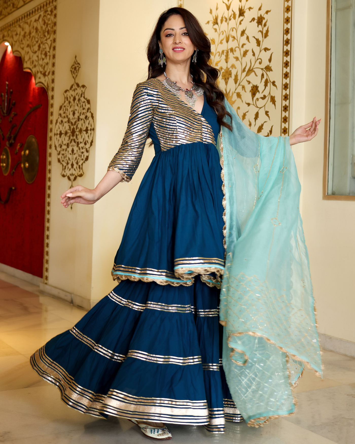 Royale Blue Gotapatti Suit Set