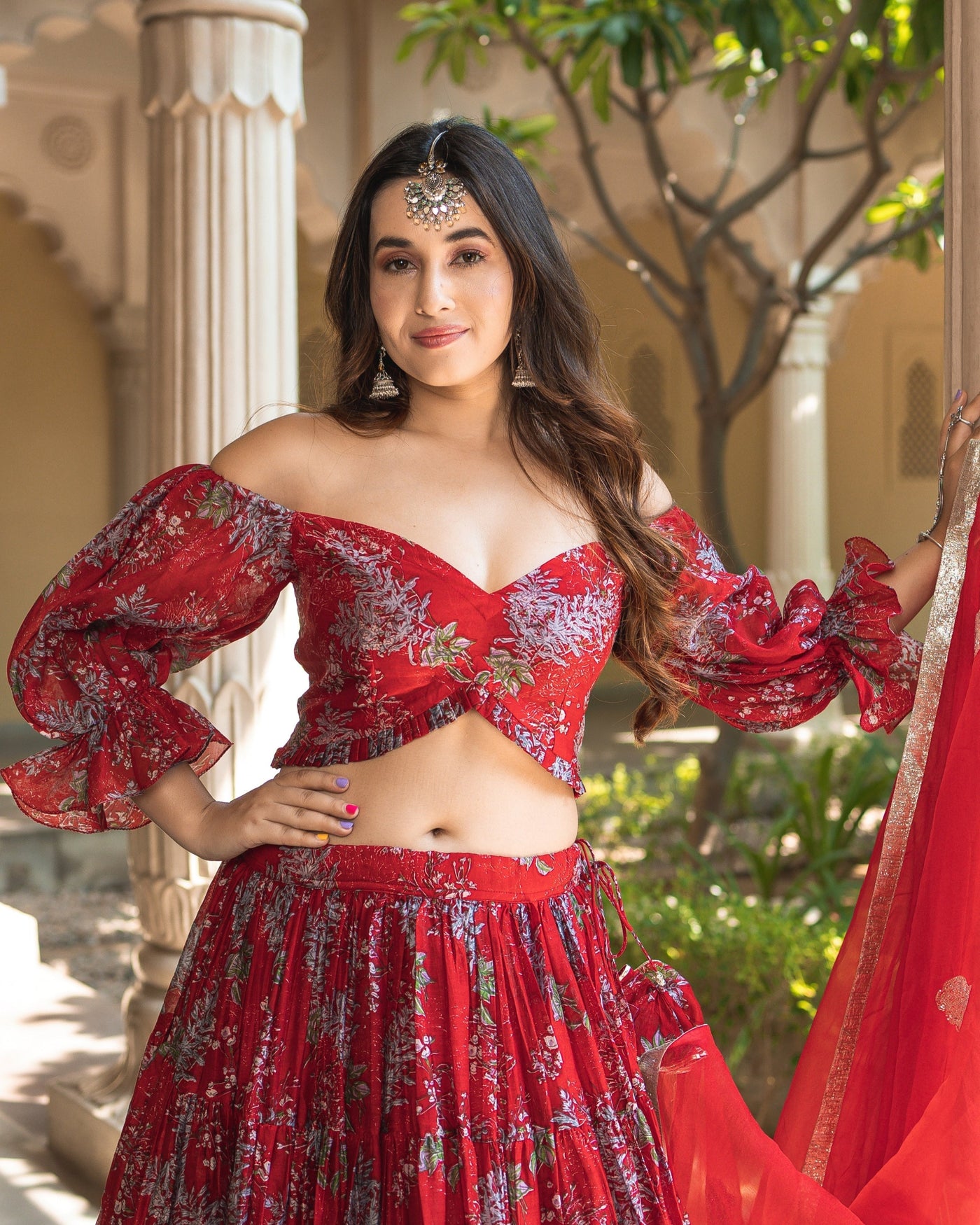 Maahina Chanderi Lehenga Set