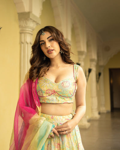 Ayla Chanderi Lehenga Set