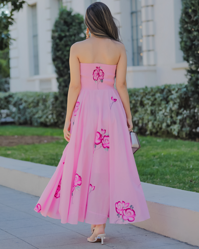 Poppy Pink Smocked Cotton Dress