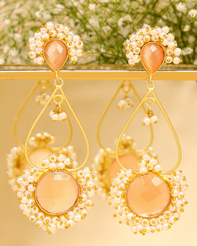 Bleached Apricot Handcrafted Earrings