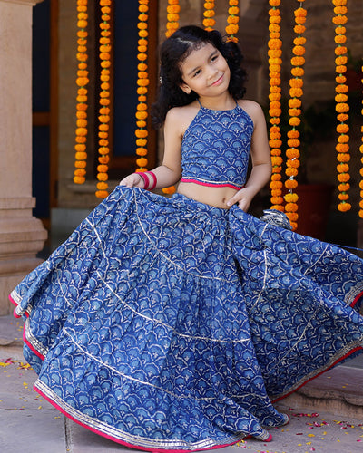 Moana Handblock Cotton Lehenga Set