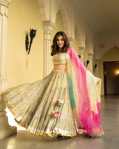 Ayla Chanderi Lehenga Set