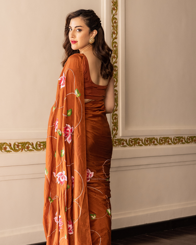 Kamodani Handpainted Silk Saree