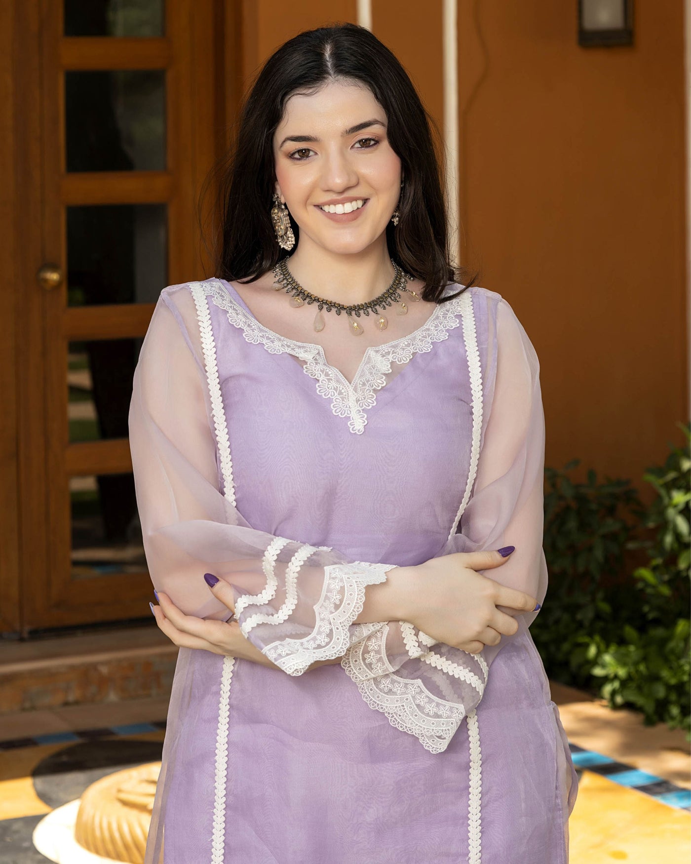 Grace Organza Straight Kurta Set