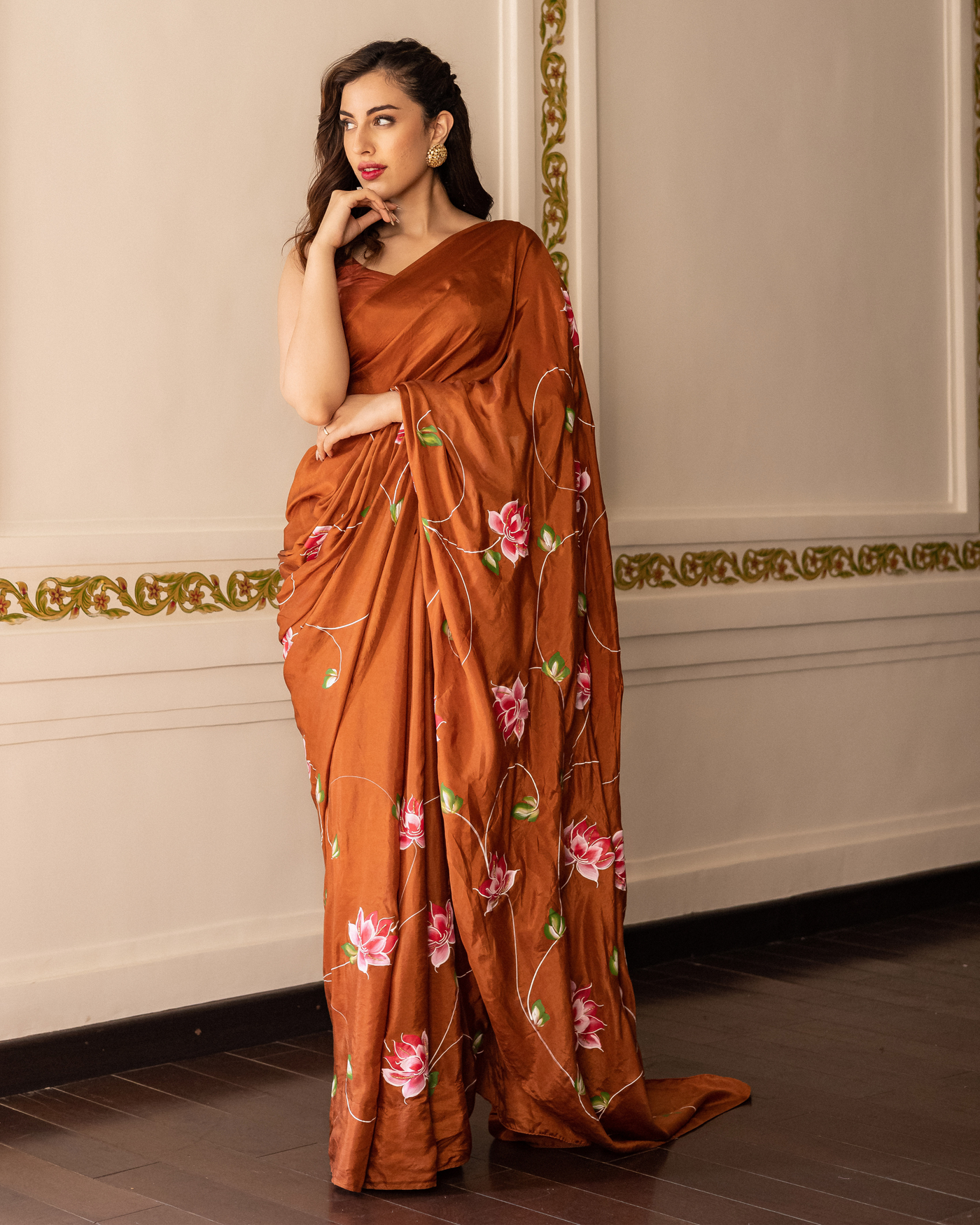 Kamodani Handpainted Silk Saree