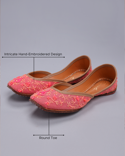 Tinsel Pink Handcrafted Jutti
