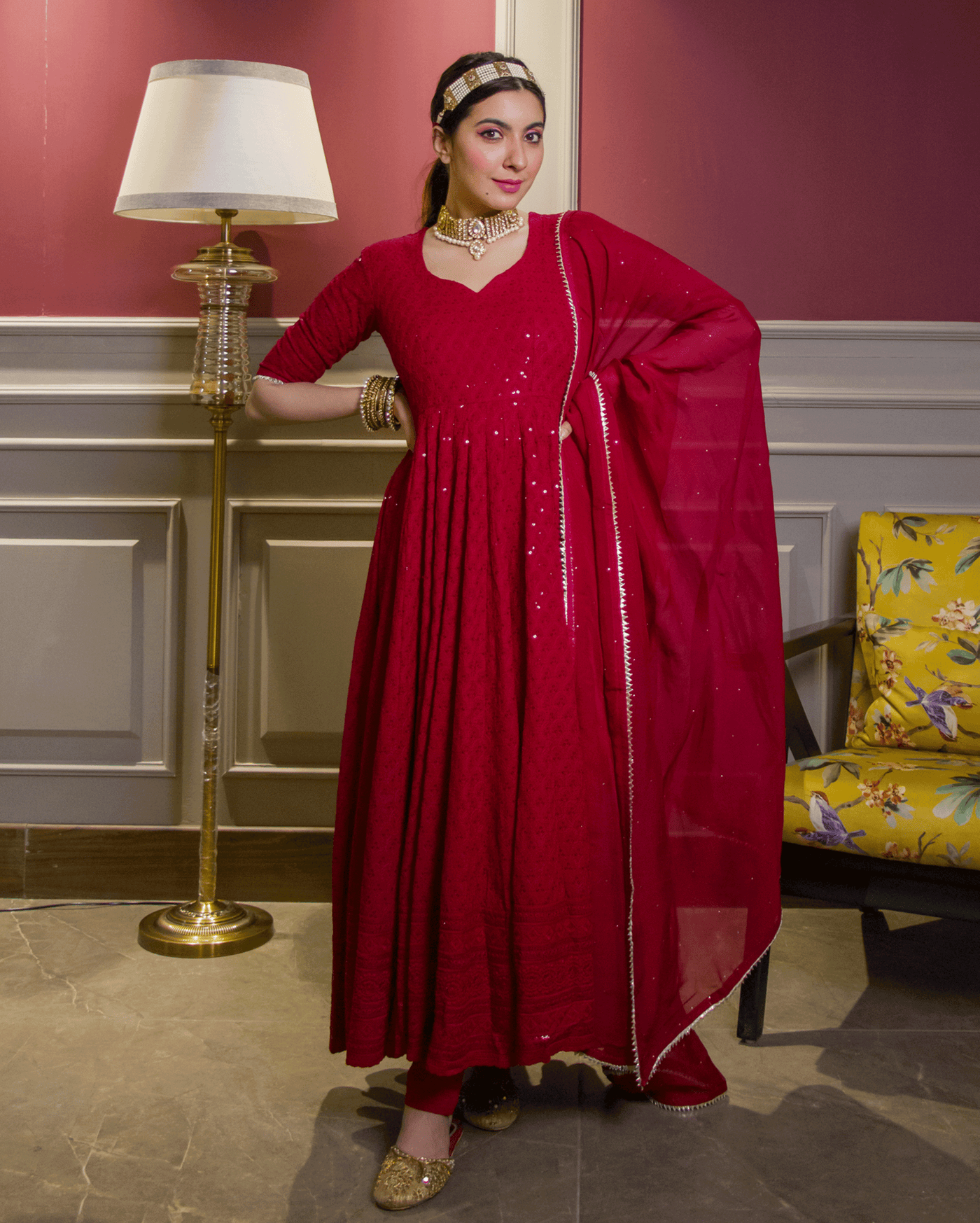 Kaina Embroidered Anarkali Set