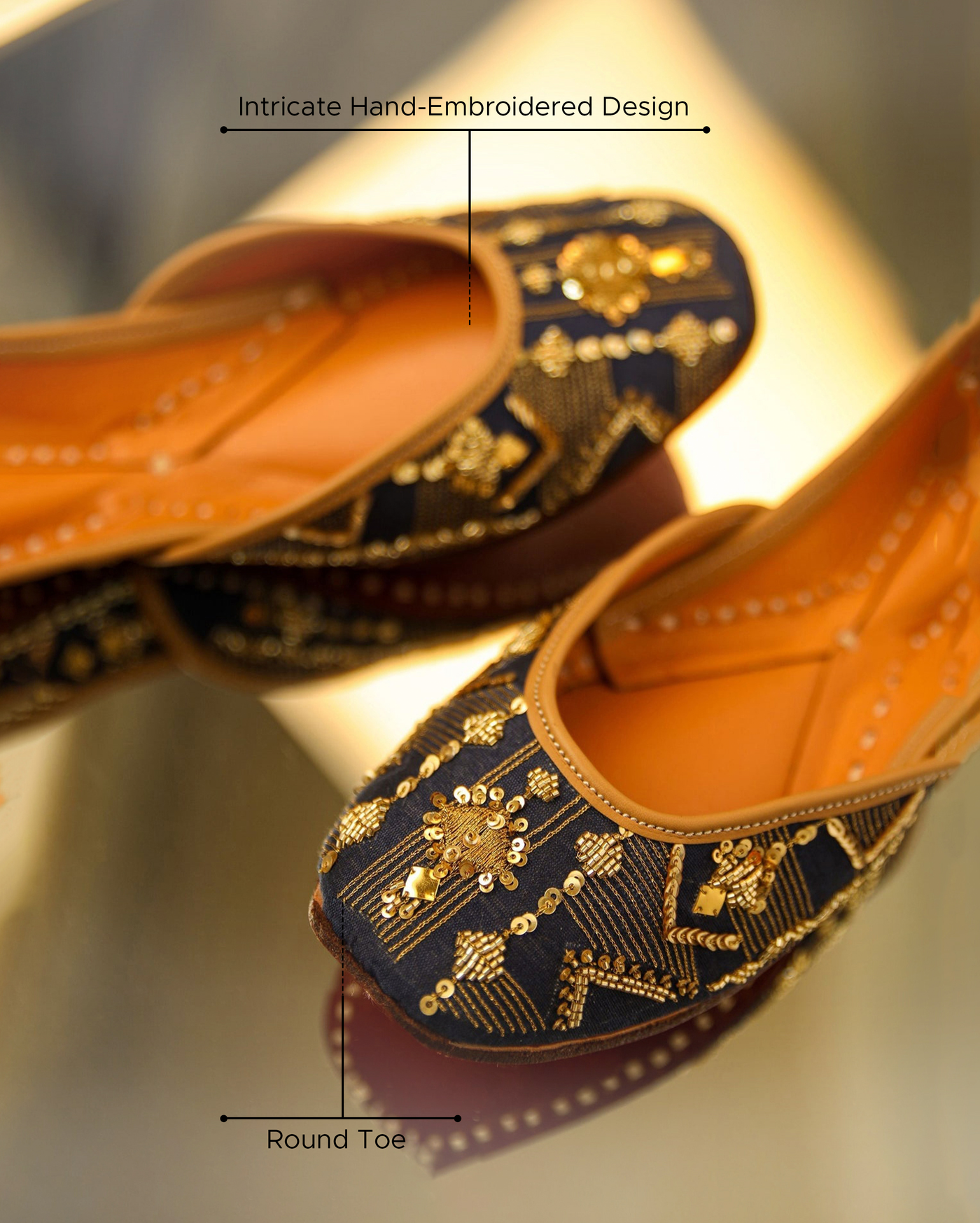 Elite Blue Handcrafted Jutti