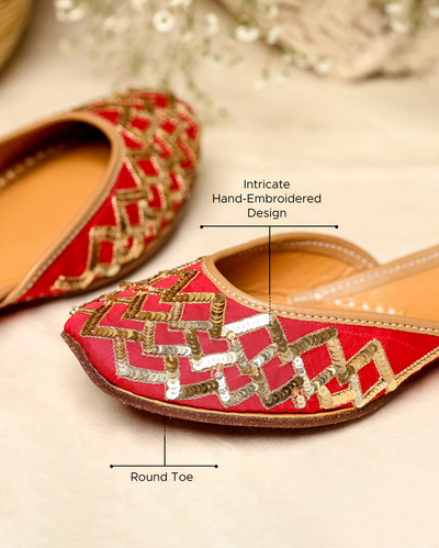 Red Mahogany Handcrafted Jutti
