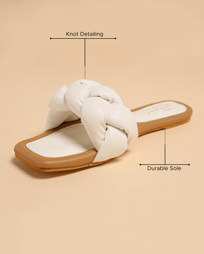 Cloud Dancer Braided Slides