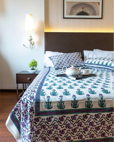 Gilly Flower Handblock Printed Bedding Set