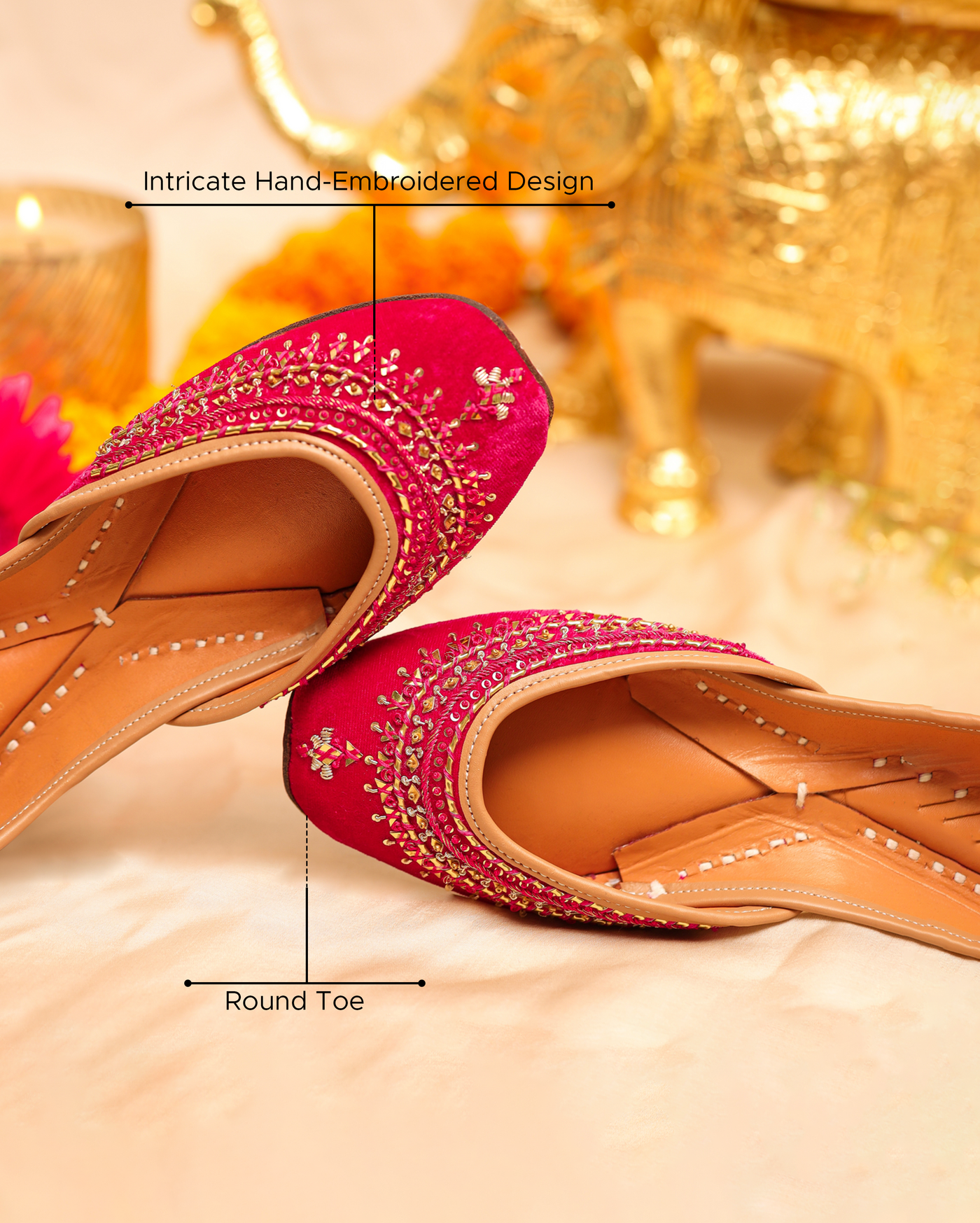Sparkle Pink Handcrafted Jutti