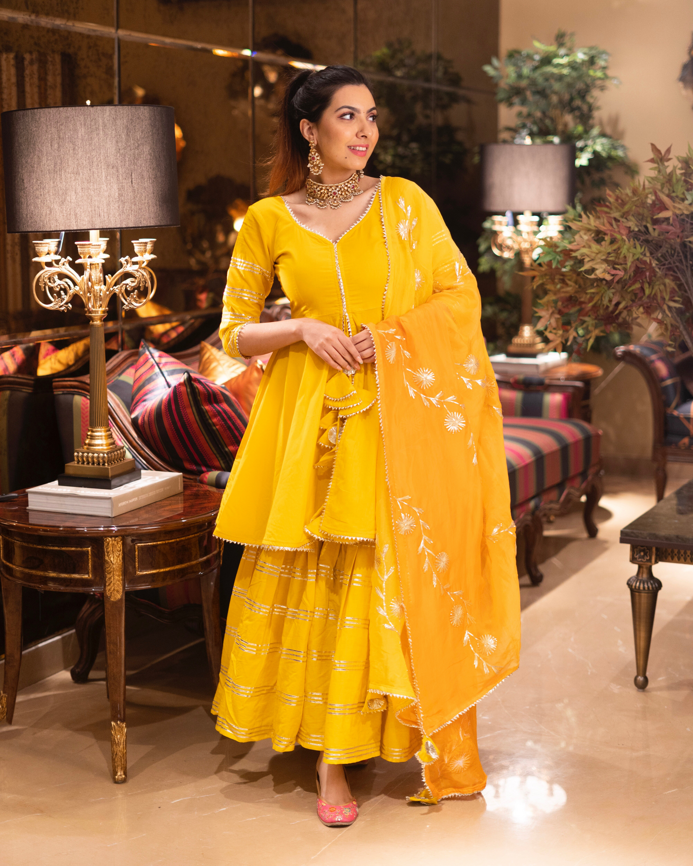 Yellow Mellow Gotapatti Sharara Set