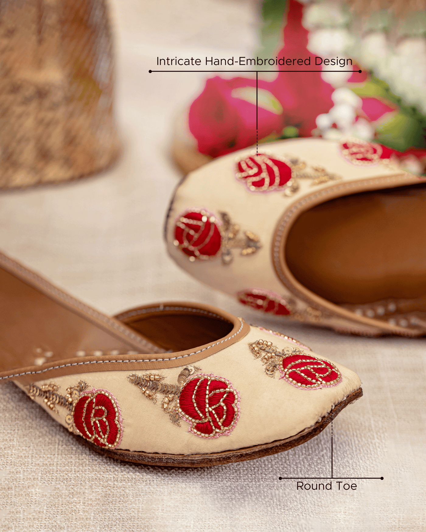 Candy Rose Handcrafted Jutti