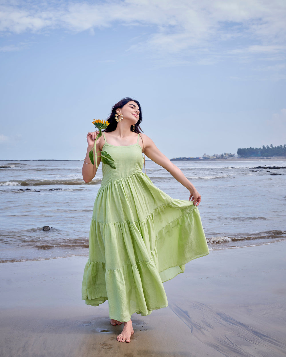 white christmas dresses Buy Bunaai Women's Pure White Cotton Maxi Dress Online- Bunaai main image 1