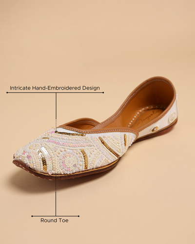 White Illusion Handcrafted Jutti
