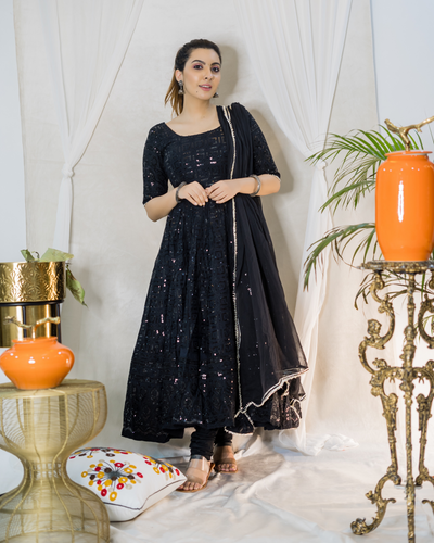 Blackbird Chikankari Anarkali Set