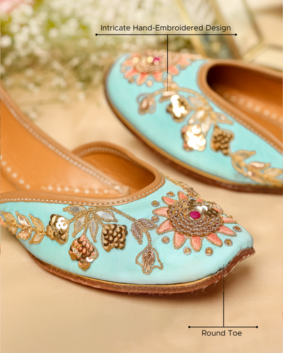 Blue Strobe Handcrafted Jutti