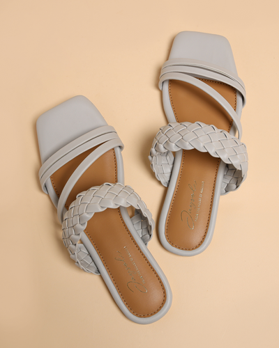 Sky Heart Open Toe Flats