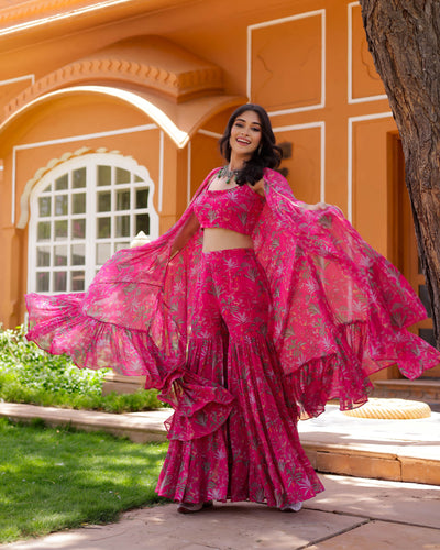 Cotton sharara suit set sale